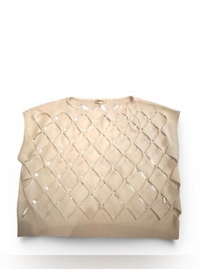 LaLavon Shirt Cutout Knit Top Women’s Size Medium Boutique